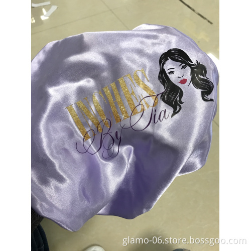 Low MOQ  women hair accessories satin silk bonnet with custom logo